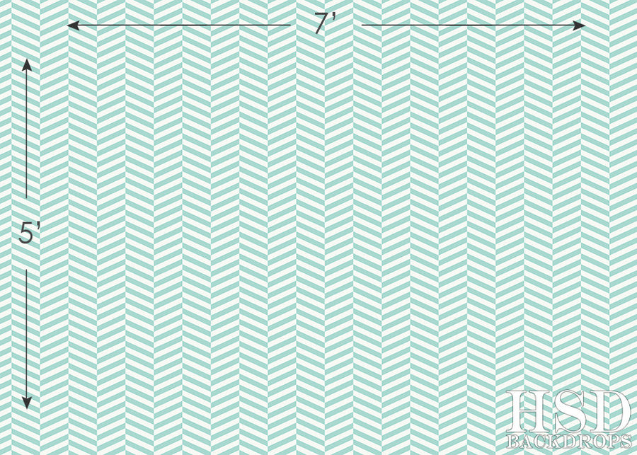 Teal Vintage Chevron - HSD Photography Backdrops 