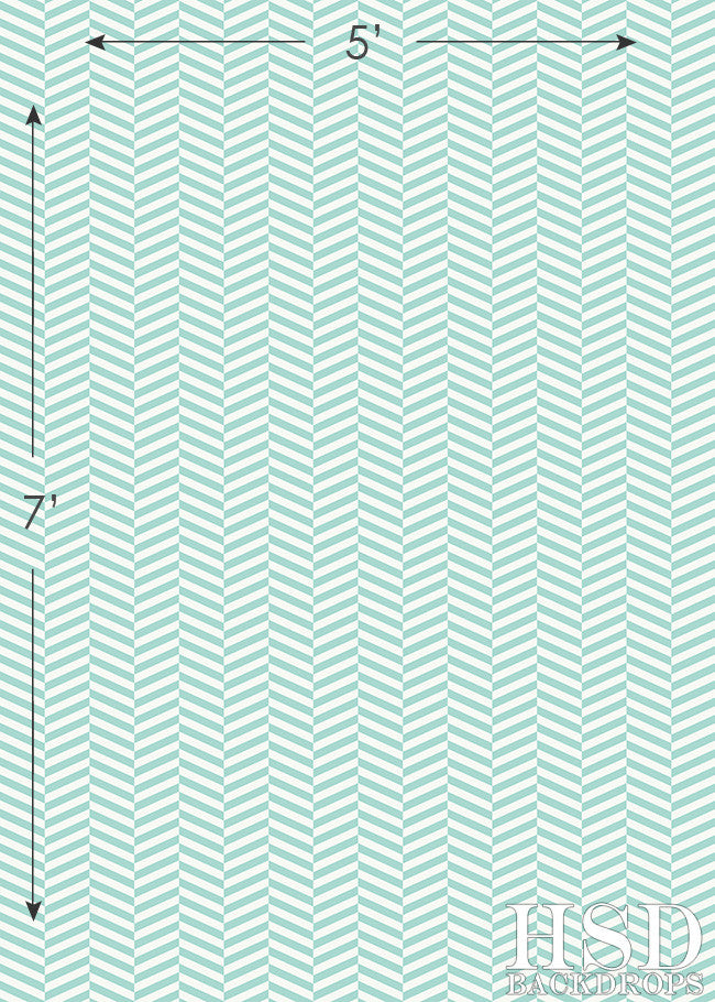 Teal Vintage Chevron - HSD Photography Backdrops 