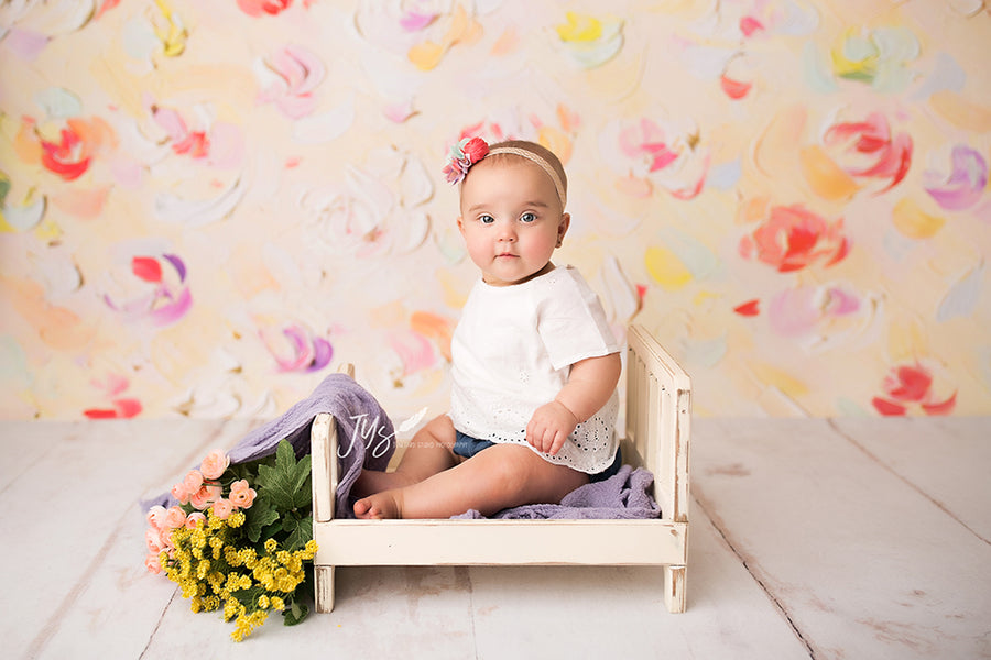 Painted Floral Lizzy - HSD Photography Backdrops 