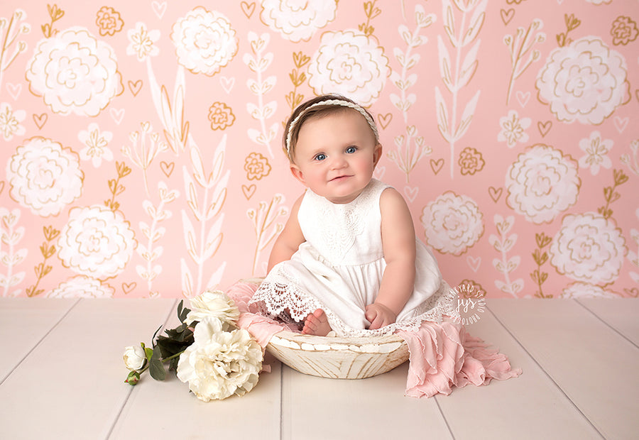 Cream Wide Panel Wood Floor Drop - HSD Photography Backdrops 