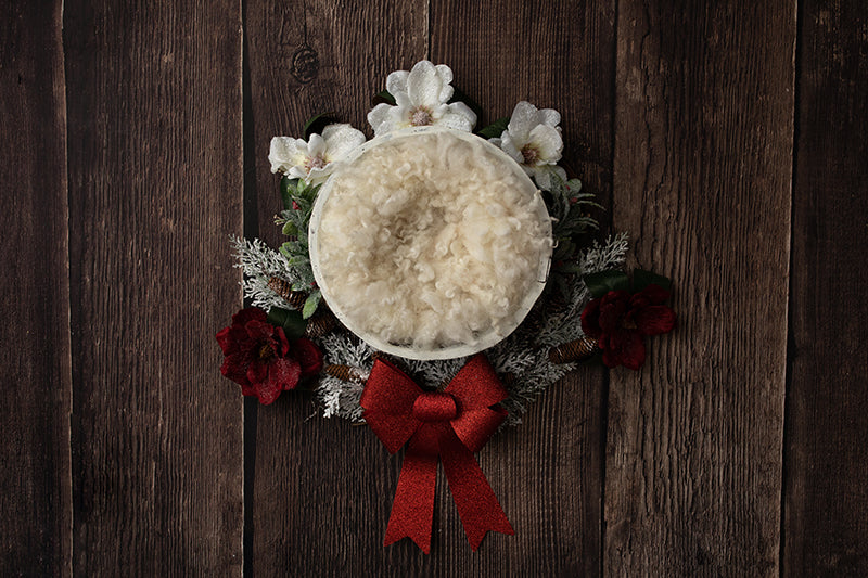 Red Christmas Bow II | Digital - HSD Photography Backdrops 