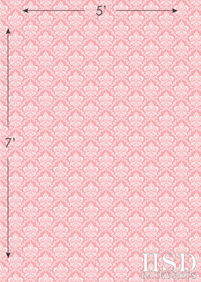 Bubblegum Pink Damask - HSD Photography Backdrops 