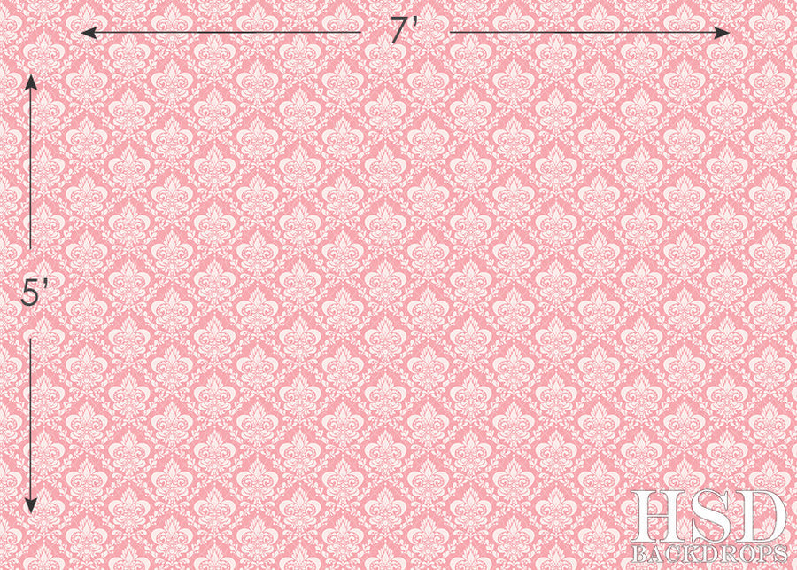 Bubblegum Pink Damask - HSD Photography Backdrops 