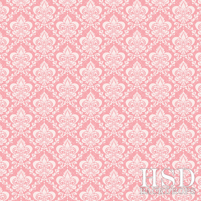 Bubblegum Pink Damask - HSD Photography Backdrops 