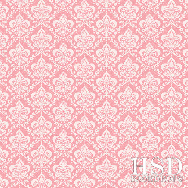 Bubblegum Pink Damask - HSD Photography Backdrops 