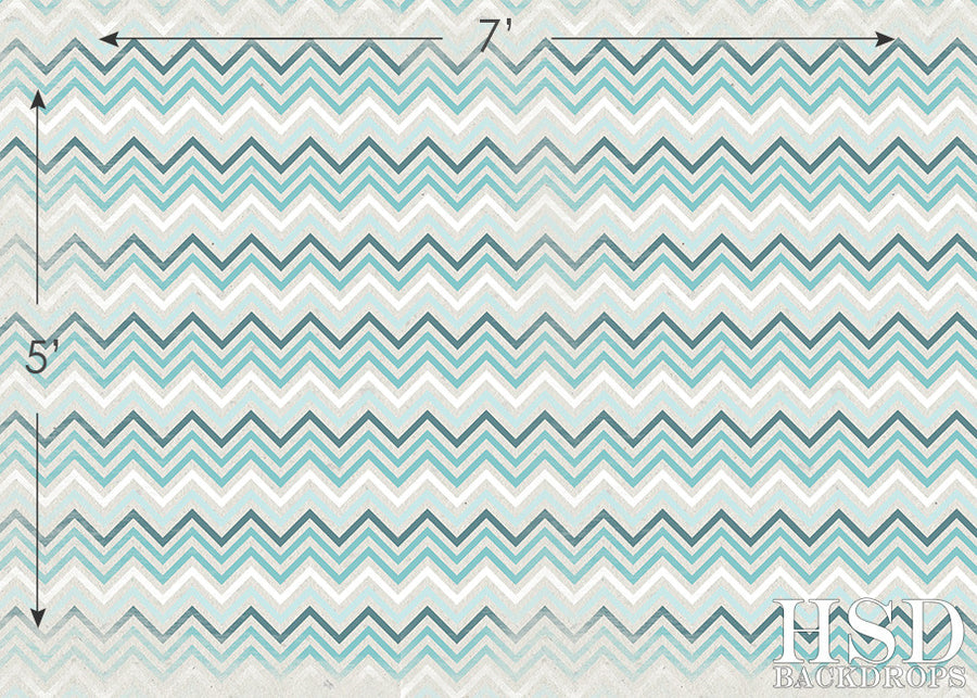 Textured Chevron Blue - HSD Photography Backdrops 