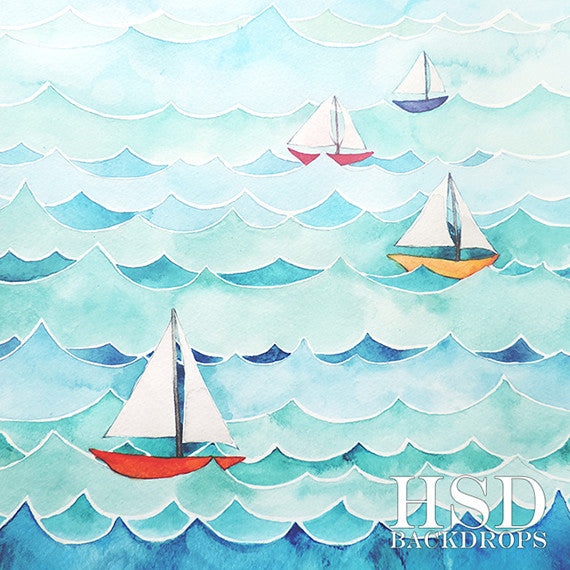 Ocean Sailboats - HSD Photography Backdrops 