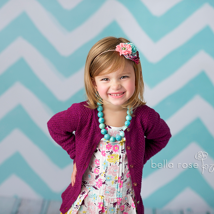 Blue Painted Chevron - HSD Photography Backdrops 