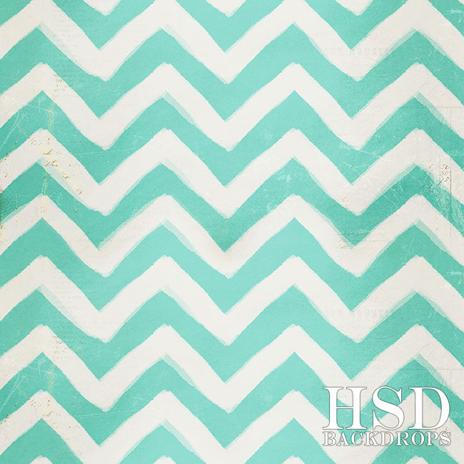 Blue Painted Chevron - HSD Photography Backdrops 