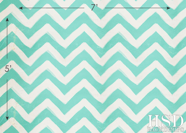 Blue Painted Chevron - HSD Photography Backdrops 