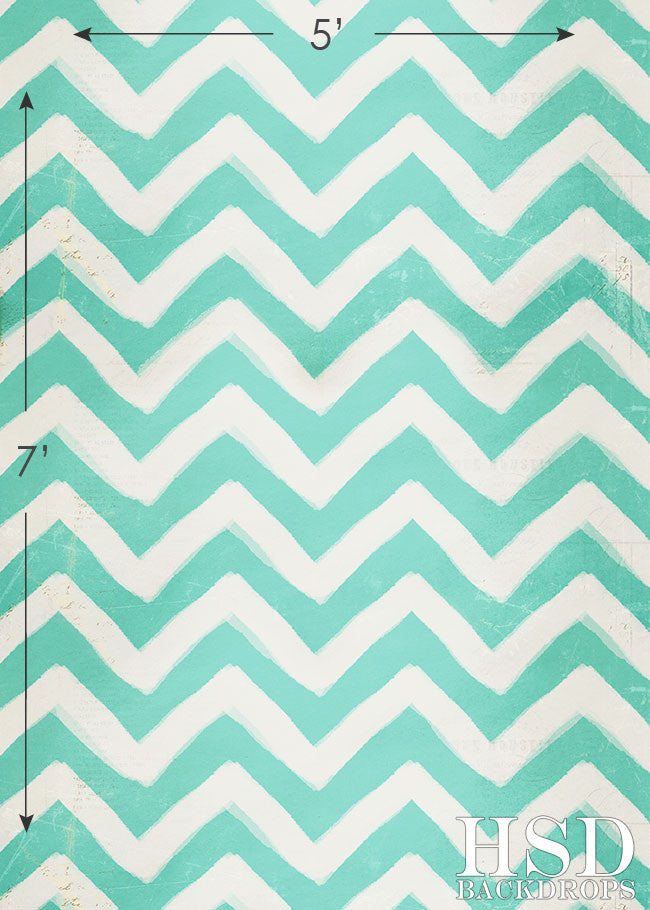 Blue Painted Chevron - HSD Photography Backdrops 