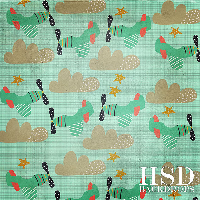 Clouds & Airplanes - HSD Photography Backdrops 