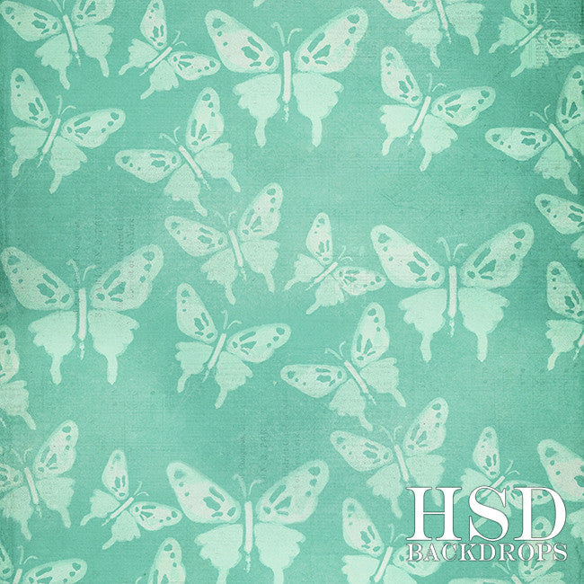 Butterfly Bliss Mint - HSD Photography Backdrops 