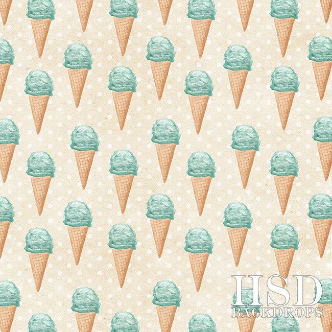 Summer | Ice Cream Shoppe Blue - HSD Photography Backdrops 