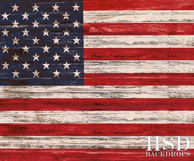 Rustic American Flag - HSD Photography Backdrops 