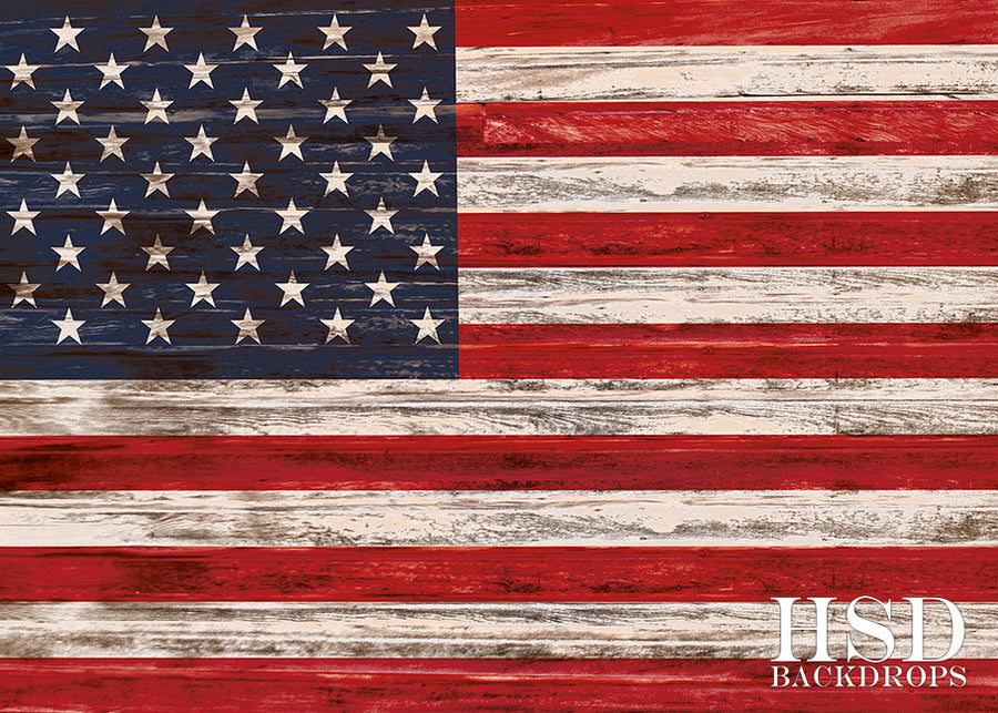 Rustic American Flag - HSD Photography Backdrops 