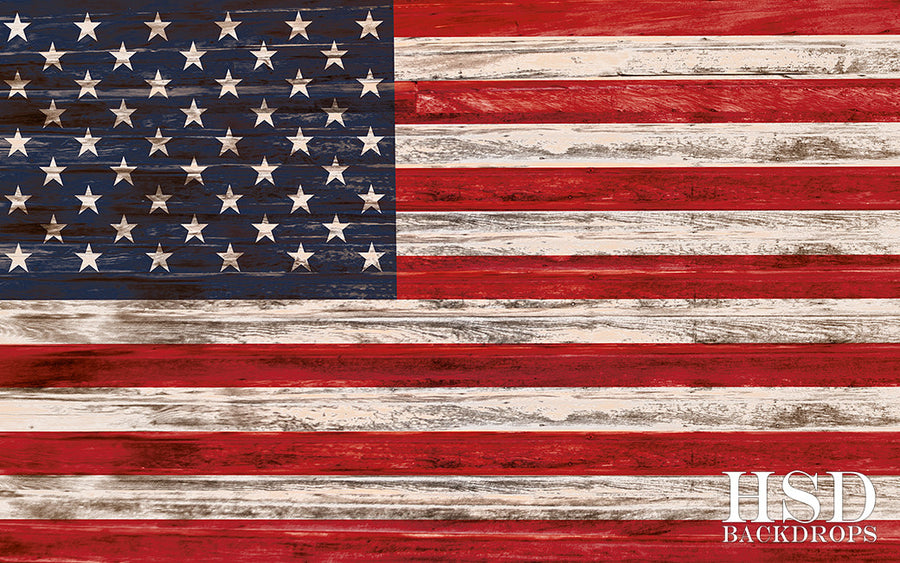 Rustic American Flag - HSD Photography Backdrops 