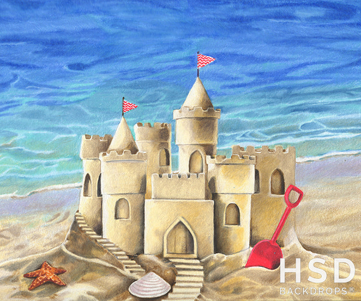 Summer Sand Castle - HSD Photography Backdrops 