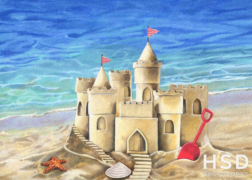 Summer Sand Castle - HSD Photography Backdrops 