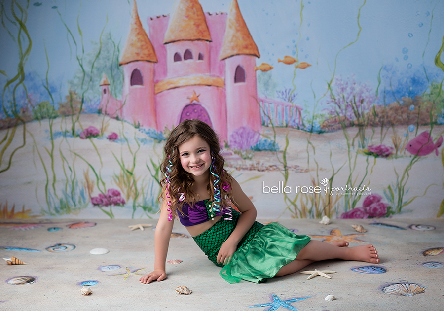 Sea Princess Mermaid Backdrop - HSD Photography Backdrops 