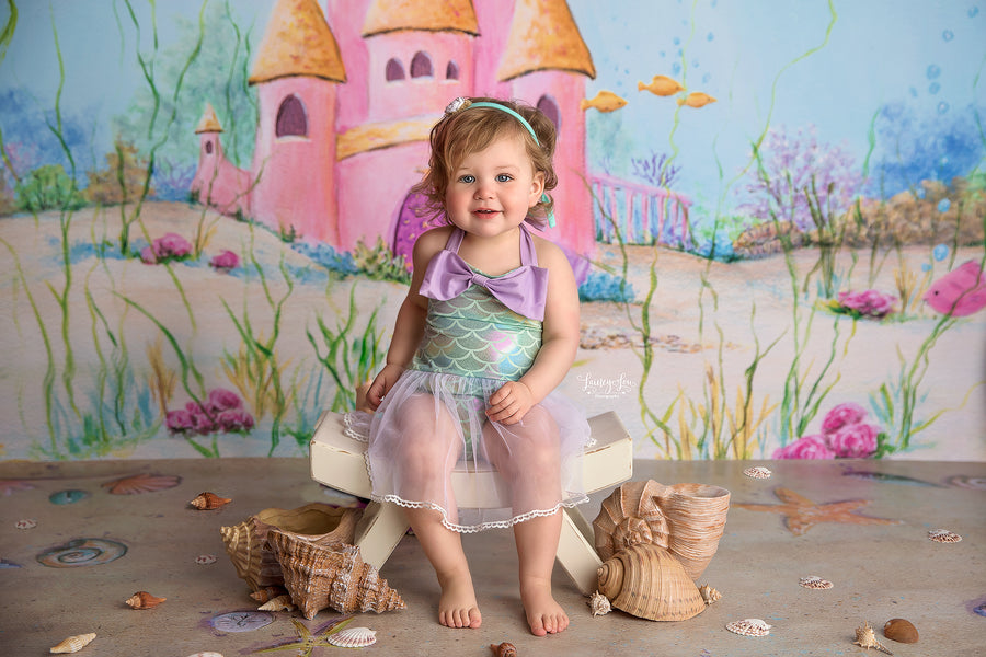 Sea Princess Mermaid Backdrop - HSD Photography Backdrops 