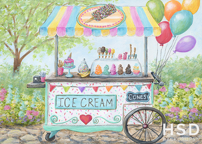 Ice Cream Cart - HSD Photography Backdrops 