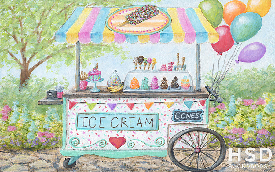 Ice Cream Cart - HSD Photography Backdrops 