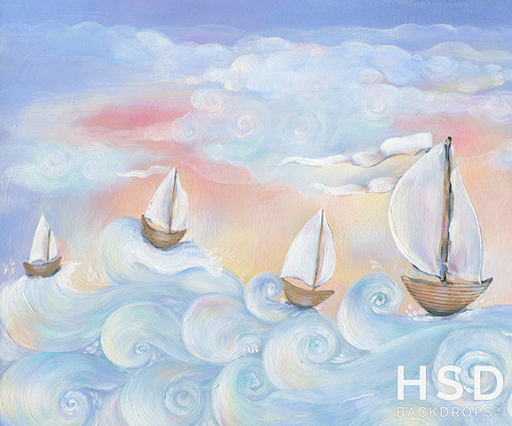 Whimsical Sailboats - HSD Photography Backdrops 