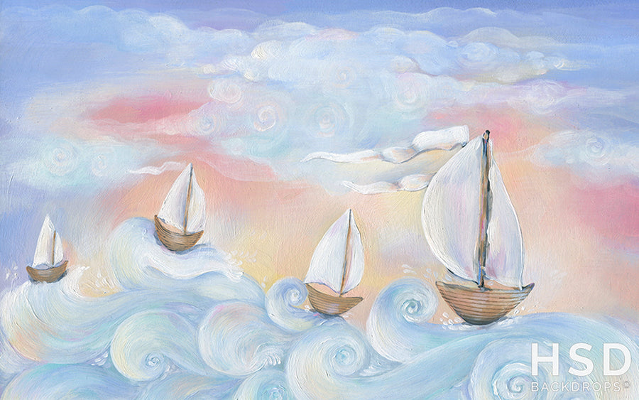 Whimsical Sailboats - HSD Photography Backdrops 