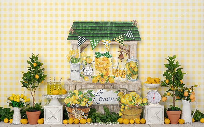 Lemonade Stand Backdrop. Lemon Photo Backdrop for Summer Mini Sessions