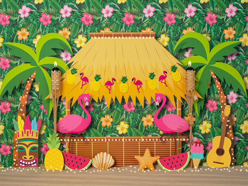 Tropical Luau backdrop for summer mini sessions or cake smash photos