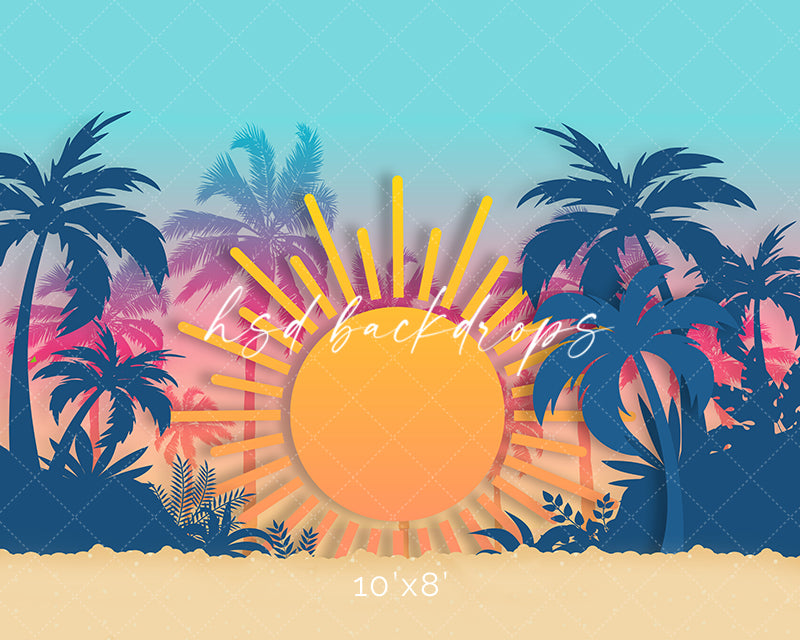 Tropical Sunset - HSD Photography Backdrops 