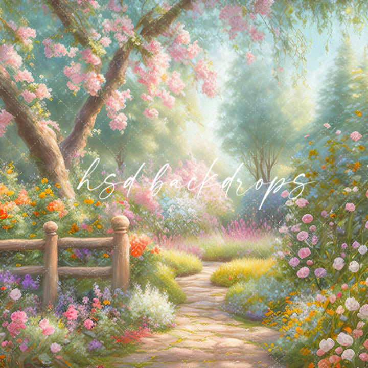 Flower Garden Studio Photo Backdrop for Spring and Summer Photography