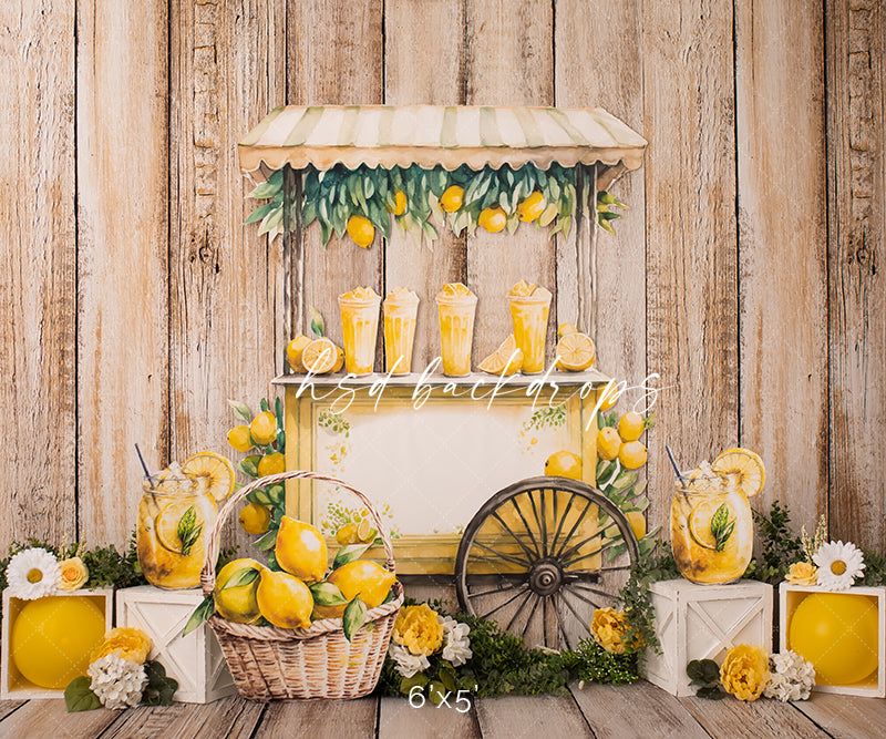 Rustic Lemonade Stand Photo Backdrop for Summer Mini Sessions