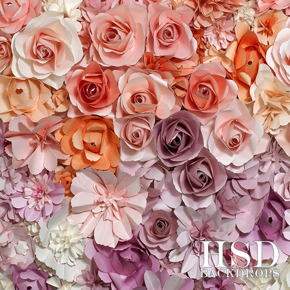 Pastel Paper Flowers - HSD Photography Backdrops 