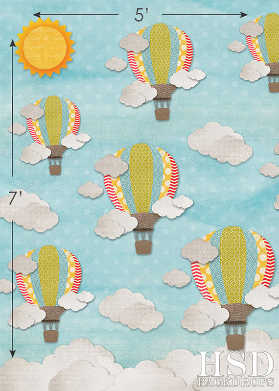 Hot Air Balloons Boy - HSD Photography Backdrops 