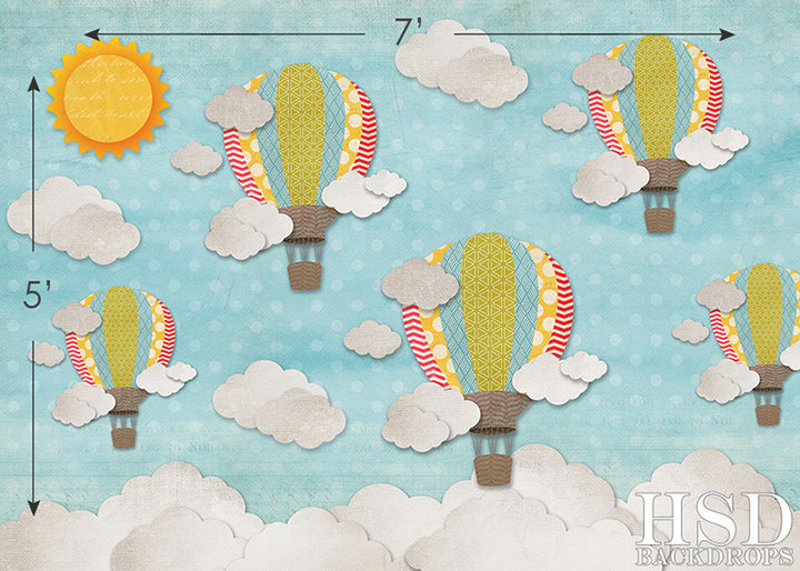 Hot Air Balloons Boy - HSD Photography Backdrops 