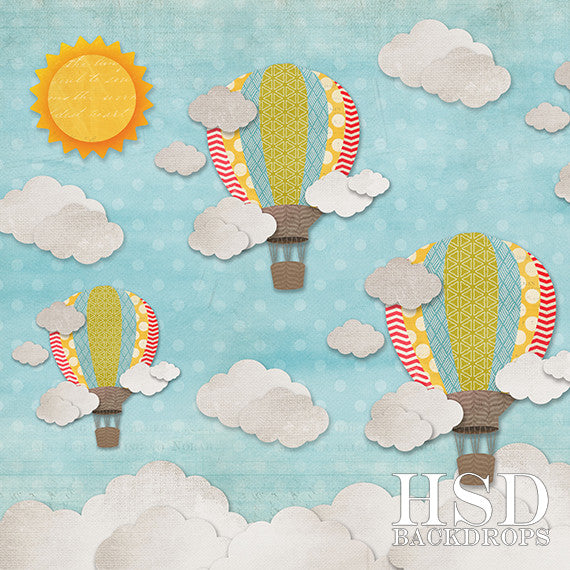 Hot Air Balloons Boy - HSD Photography Backdrops 