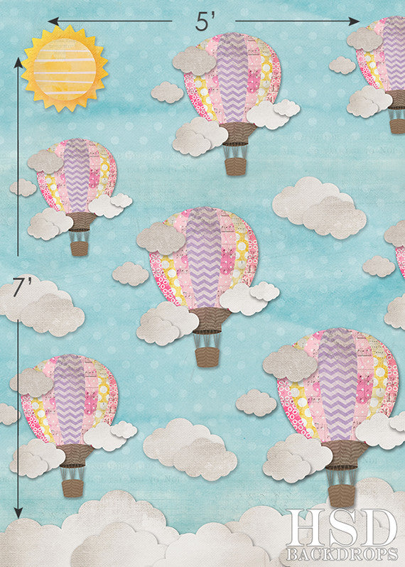 Hot Air Balloons Girl - HSD Photography Backdrops 