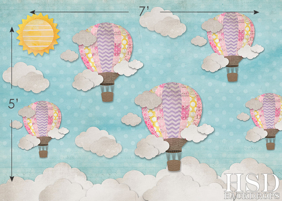 Hot Air Balloons Girl - HSD Photography Backdrops 