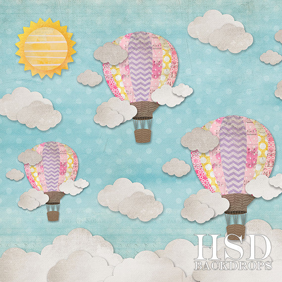 Hot Air Balloons Girl - HSD Photography Backdrops 