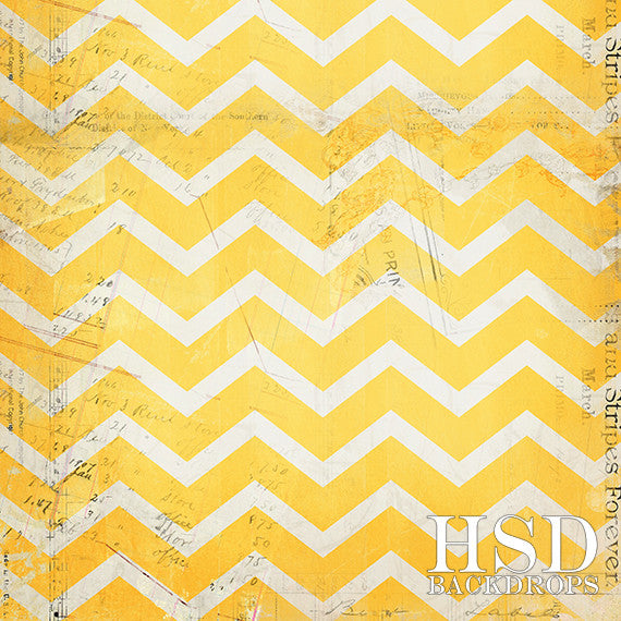 Vintage Yellow Chevron - HSD Photography Backdrops 