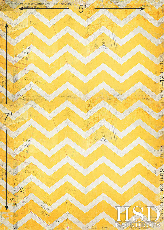 Vintage Yellow Chevron - HSD Photography Backdrops 