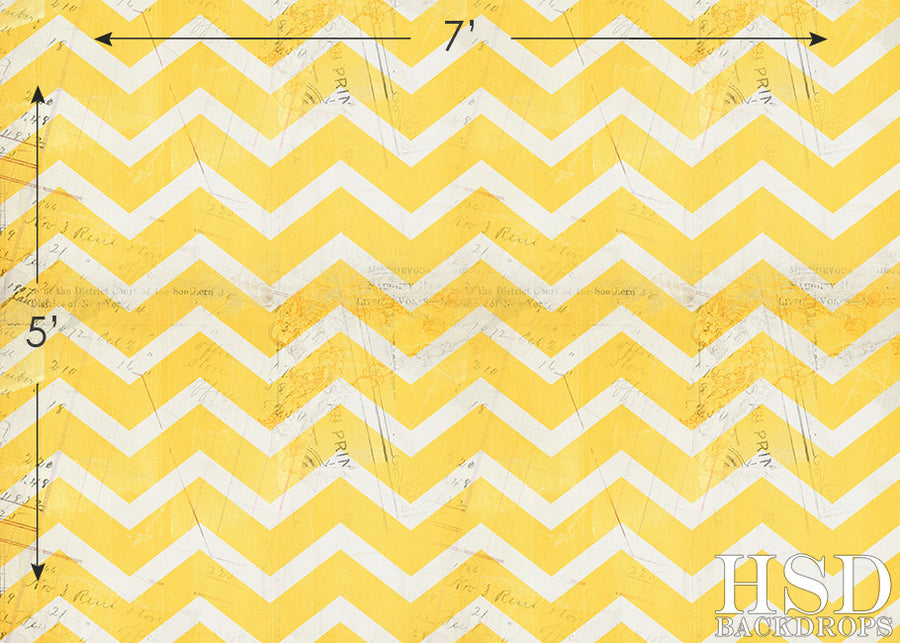 Vintage Yellow Chevron - HSD Photography Backdrops 