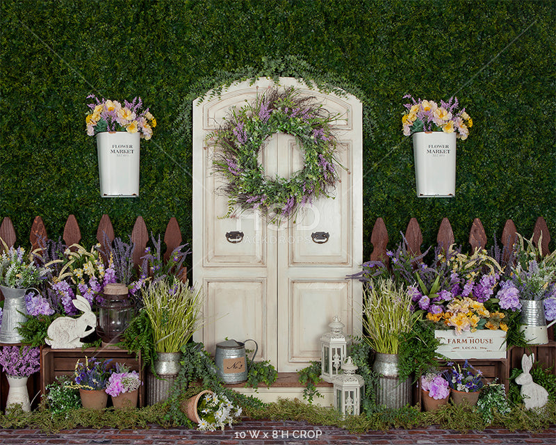Spring Garden Door | Purple - HSD Photography Backdrops 