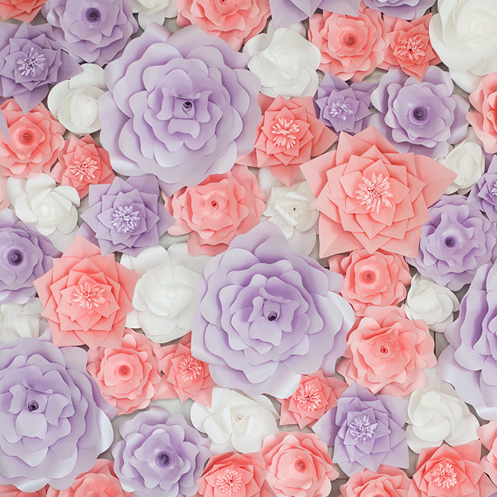 Pink & Purple Paper Flowers - HSD Photography Backdrops 