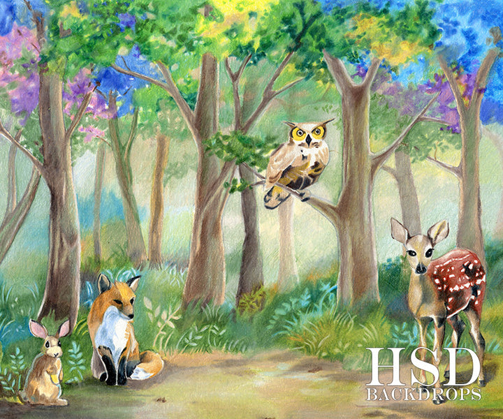 Woodland Critters - HSD Photography Backdrops 