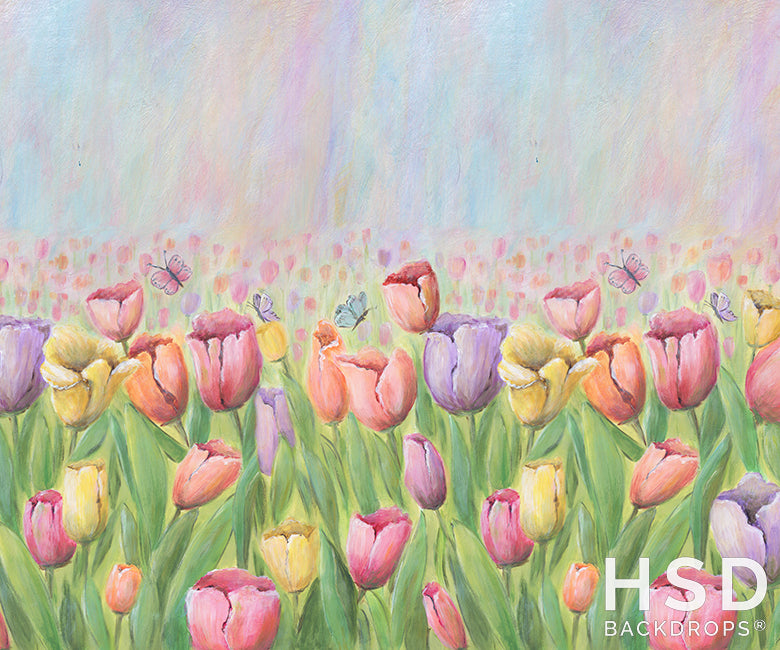 Photography Backdrop Background | Tulip Field - HSD Photography Backdrops 