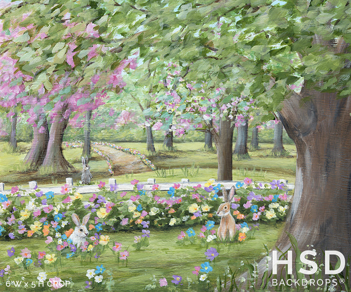 Bunny Garden Easter Backdrop - HSD Photography Backdrops 
