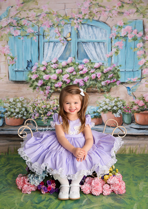 Spring Window Photo Backdrop for Mini Sessions and Studio Photography